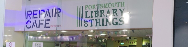 Portsmouth repair cafe library of things banner